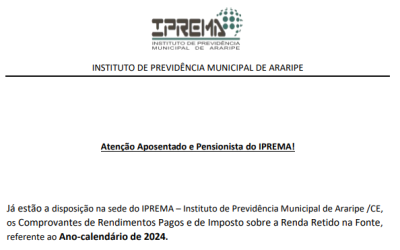 Atenção Aposentado e Pensionista do IPREMA!